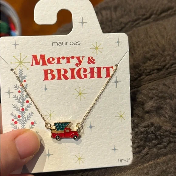Maurices Red Trucks Gold Chain Necklace - Picture 4 of 4